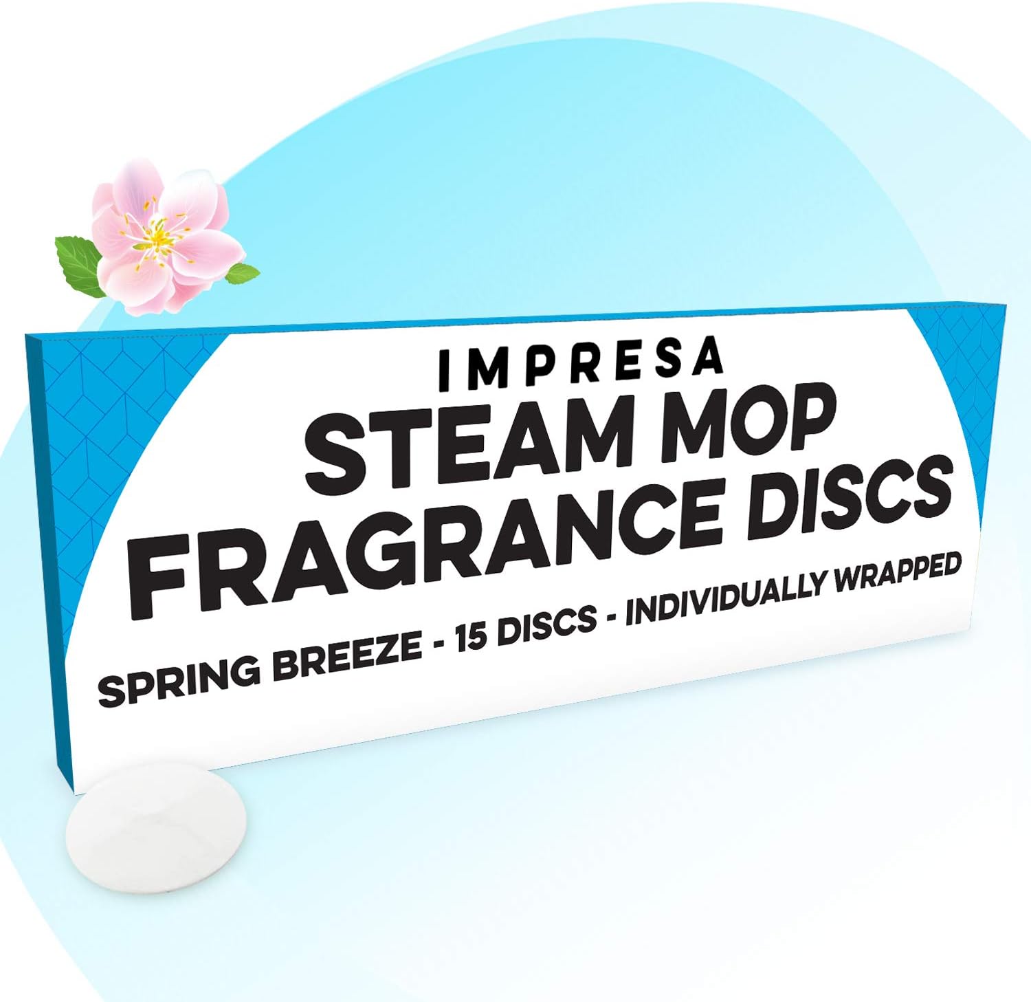 IMPRESA 15 Pack Replacement Steam Mop Scent Discs for Bissell® Powerfresh® and Symphony™ Series, Including 1940, 1806 and 1132 Models - Spring Breeze Fresh Fragrance Scented Pads
