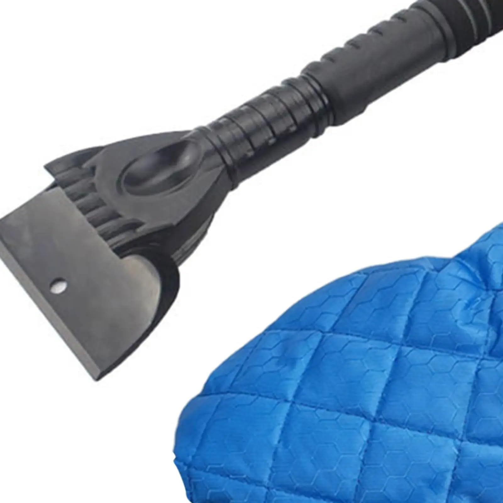 Składana skrobaczka do szyb samochodowych z ciepłym uchwytem rękawic, narzędzie usuwania śniegu samochodów osobowych, ciężarowych i SUV-ów(Blue Glove)