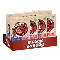 PURINA ONE Mini Small Crocchette per Cani Adulti Ricco in Manzo 8 Sacchi da 800g