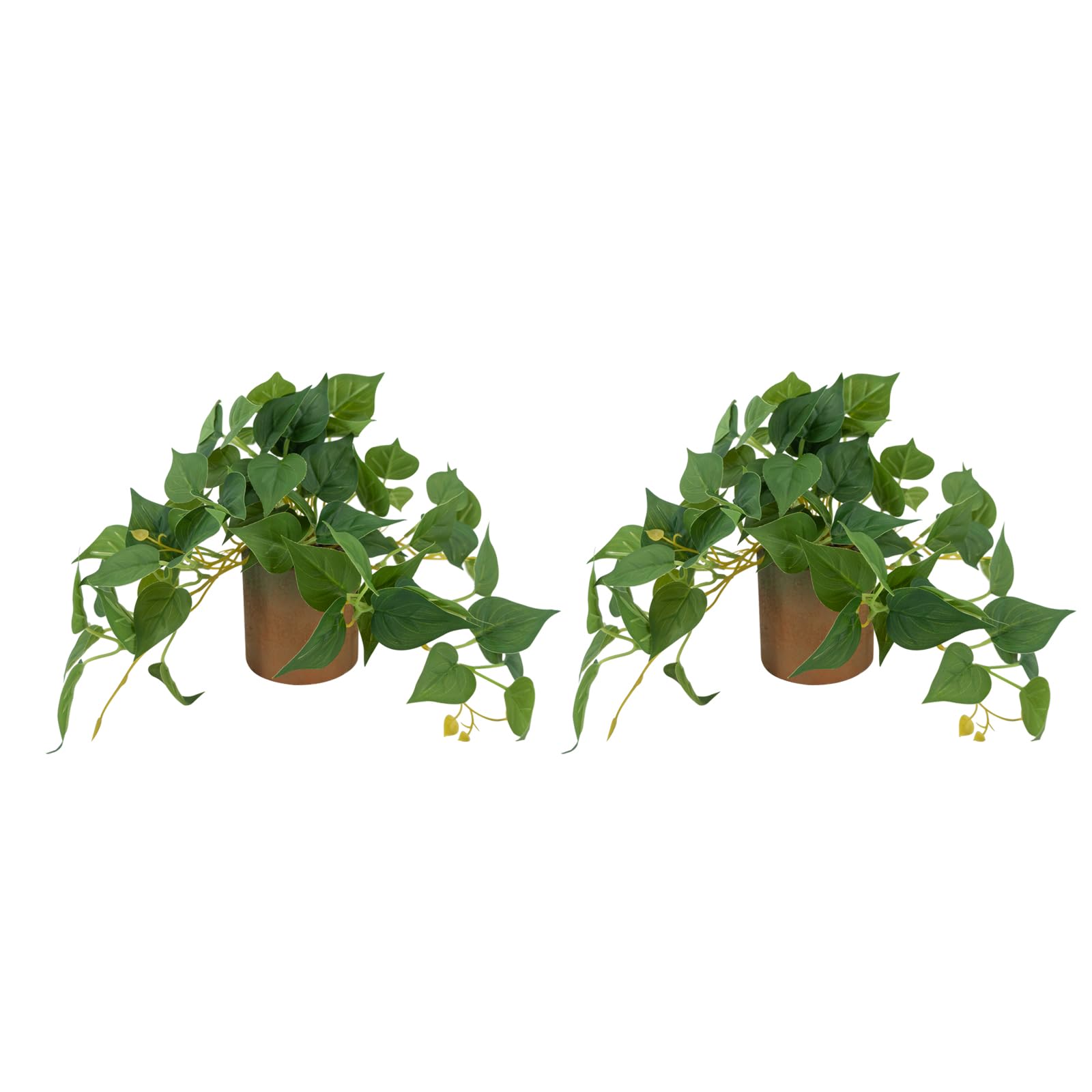 Photo 1 of FLRLIVING Artificial Plant Indoor Fake Pothos with Pulp Pot, Fuax Potted Plant for Home, Office, Desk, Shelf, Living Room, Bedroom&Balcony Décor(1PC Pothos 10inch)