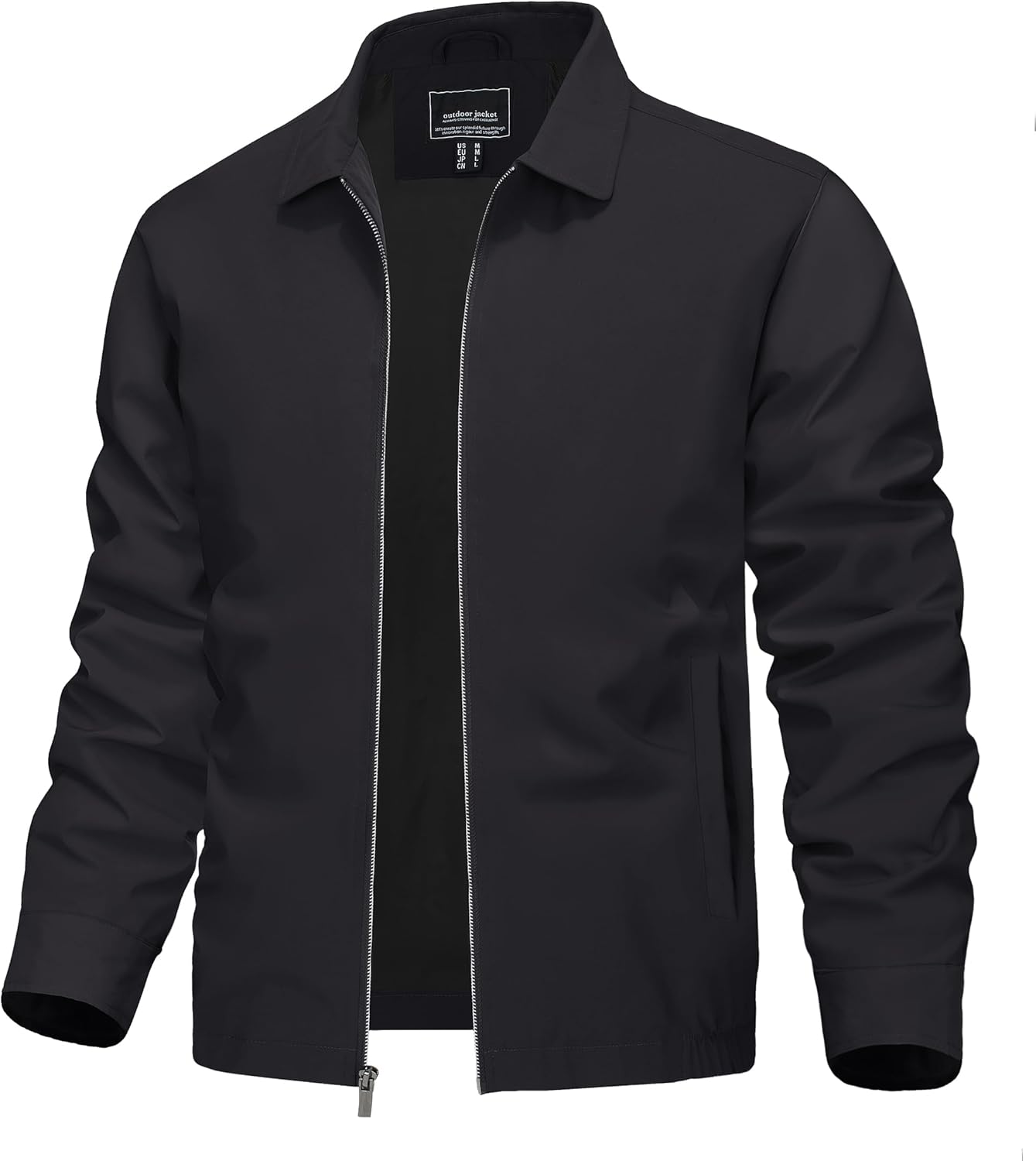 TACVASEN Mens Lightweight Windbreaker Full Zip Up Laydown Collar Jackets Light Casual Coat with Zip Pockets TACVASEN Mens Lightweight Windbreaker Full Zip Up Laydown Collar Jackets Light Casual Coat with Zip Pockets