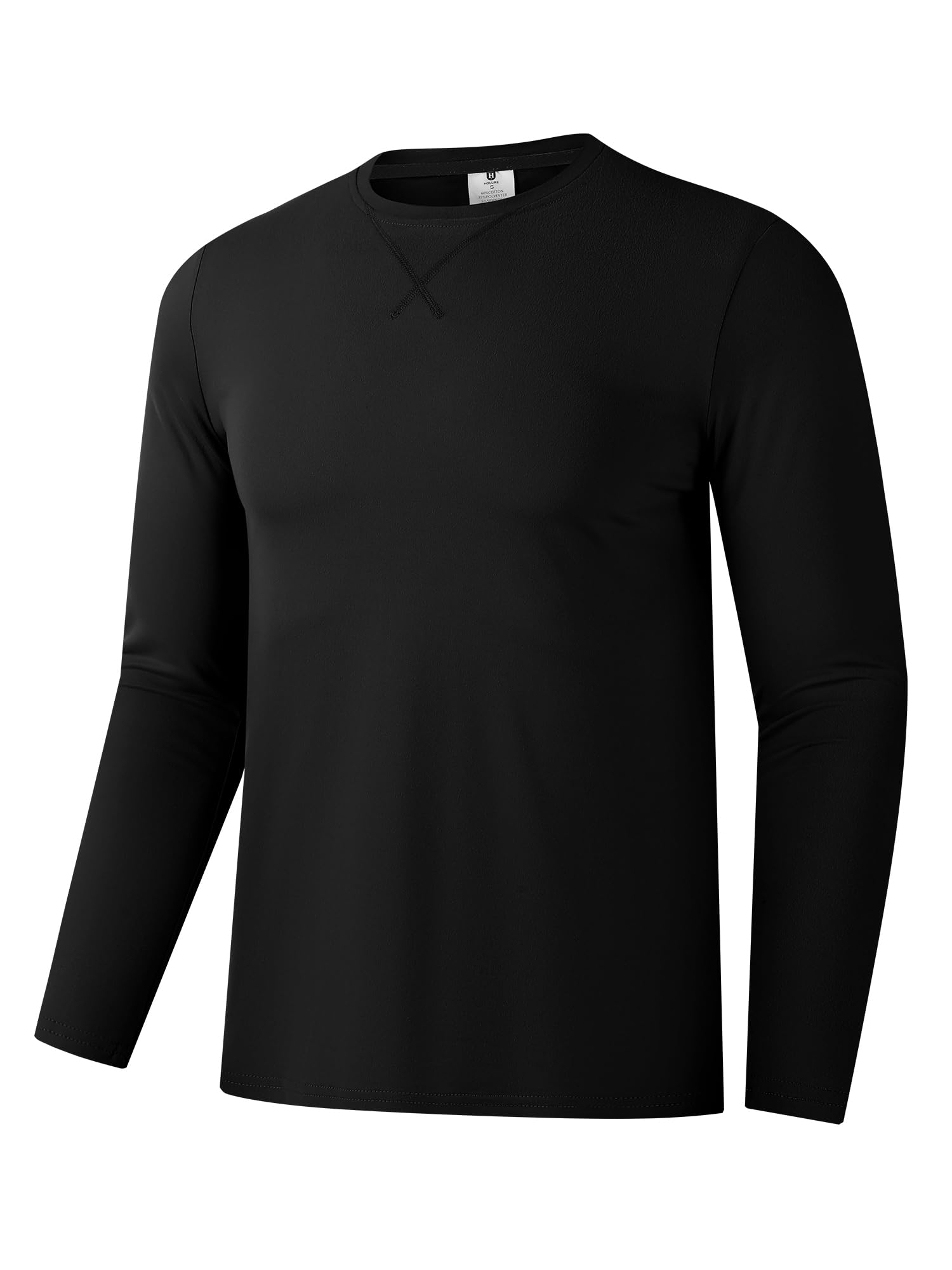 Holure Herren 1er-/3er-/5er-Packung Baumwollhemden für Männer, langärmelige Rundhals-Casual-T-Shirts, Klassische Regular-Fit-Hemden, Basics für den Winter