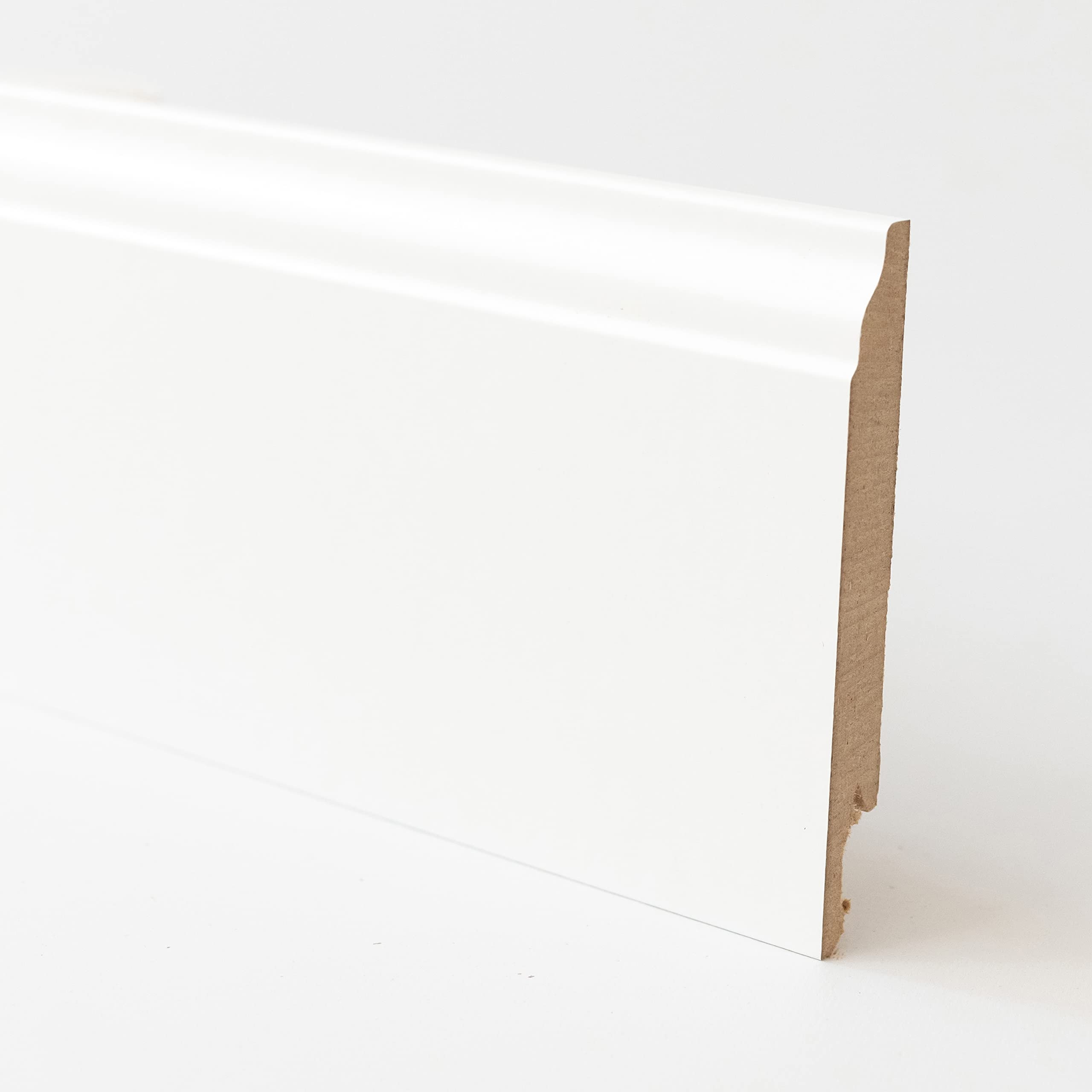 5 PZ Di BATTISCOPA IN MDF BIANCO BAROCCO MM.14X120X24