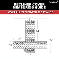Vista 5 de Easy-Going - Funda para silla reclinable, reversible, resistente al agua, protector de muebles con correas elásticas, para mascotas