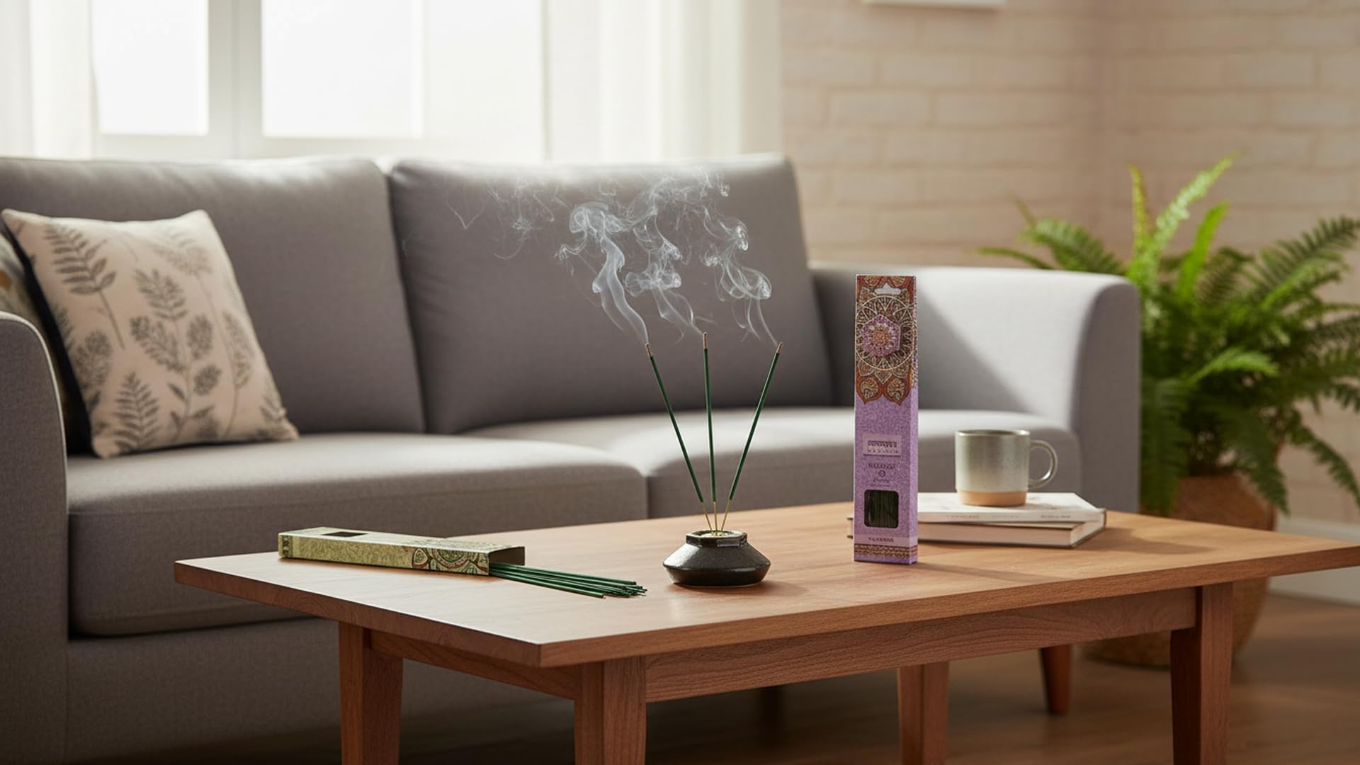 Juego de 4 paquetes de 40 varillas de incienso con soporte, diferentes fragancias (rosa, jazmín, sándalo, lavanda, pachulí, vainilla) con soporte brillante