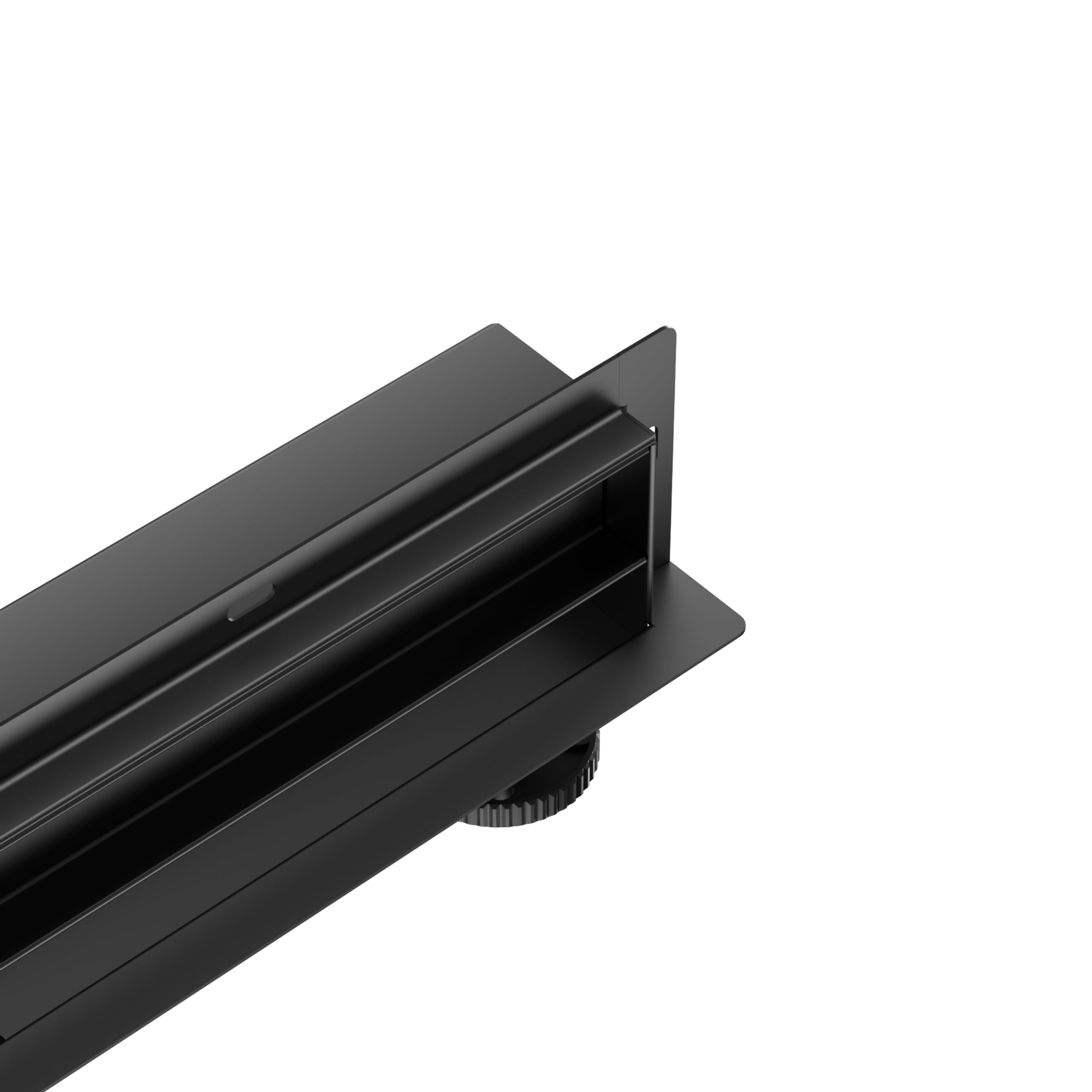 Duplex Next Canaleta de Ducha Kit Completo 60 cm - Desagüe de Ducha Lineal 2 en 1, Rejilla Plana para Suelo con Sifón Antiolores y Filtro para Pelo - Acero Inoxidable, Negro Espejo