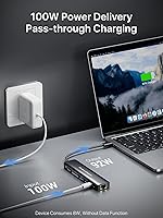 Vista 5 de Concentrador USB C Adaptador Multipuerto, DockteckExpand Dongle USB C 7 en 1 con Puerto HDMI 4K 60Hz, Ethernet de 1Gbps, 100W PD, 2 Puertos USB 3.0