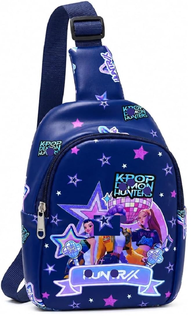 K Pop Demon Huntrex Bag,K POP Crossbody Chest Bag with Adjustable Strap,Travel Bags, Cross body Bags for Kids,Single Column, Huntrex Demon Picnic Slingbag, Age 3-10 Yrs.-image-29