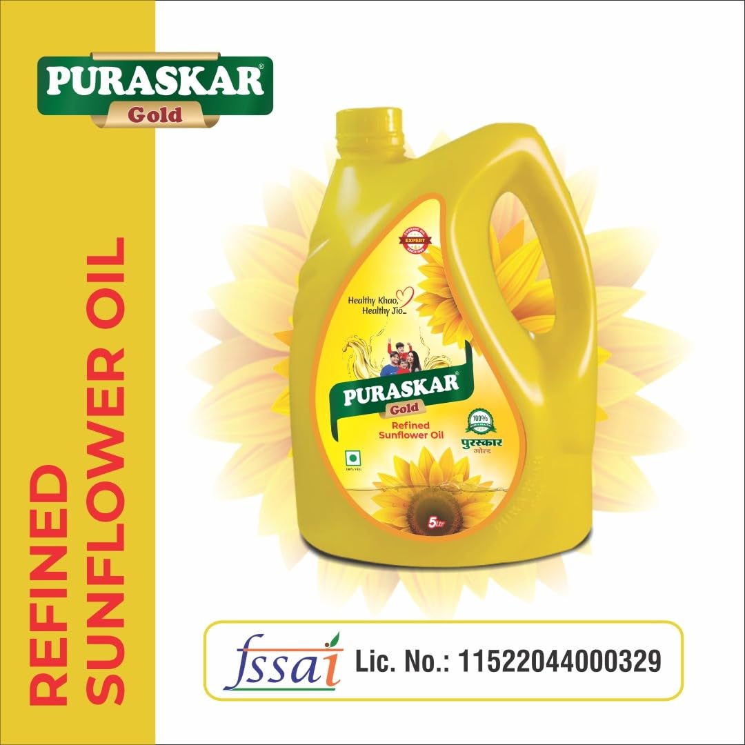 Raffiniertes Sonnenblumenöl zum Kochen – 5 Liter, reich an Antioxidantien, leckeres & gesundes Sonnenblumenkochöl, nährstoffreiches Speiseöl, ideal zum Kochen, Braten und Backen