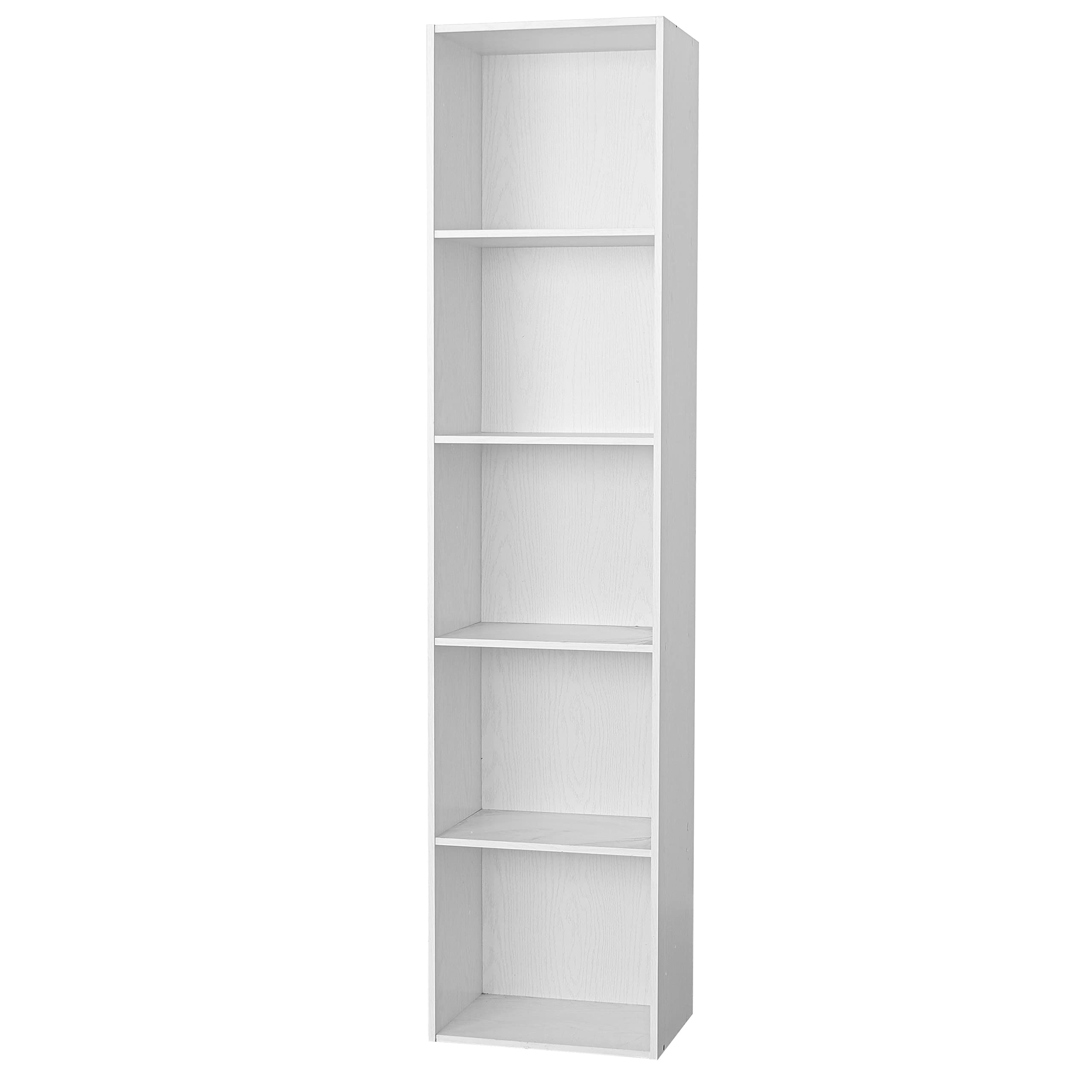 Gardenia Libreria Scaffale 5 Ripiani, Legno, Bianco