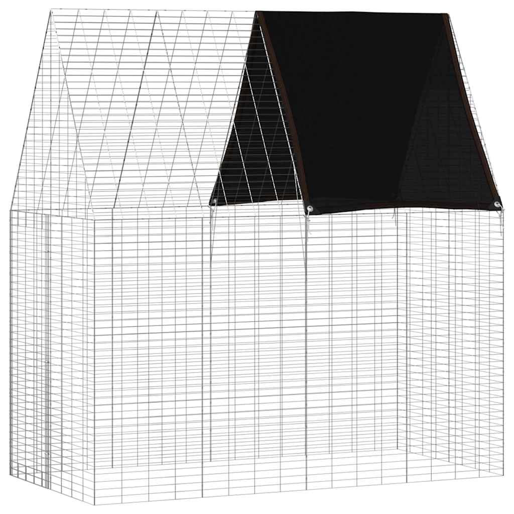 Srebrna klatka dla królików, świnek morskich i gryzoni, z ocynkowanej stali, 200 x 100 x 210 cm, odporna na warunki atmosferyczne, dla królików, świnek morskich i gryzoni, z praktycznym