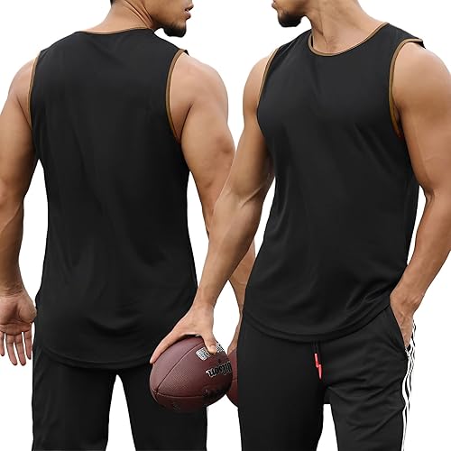 Miniatura 3 de Camiseta sin mangas para hombre, de secado rápido, para gimnasio, ligera, transpirable, para entrenamiento, fisicoculturismo, fitness