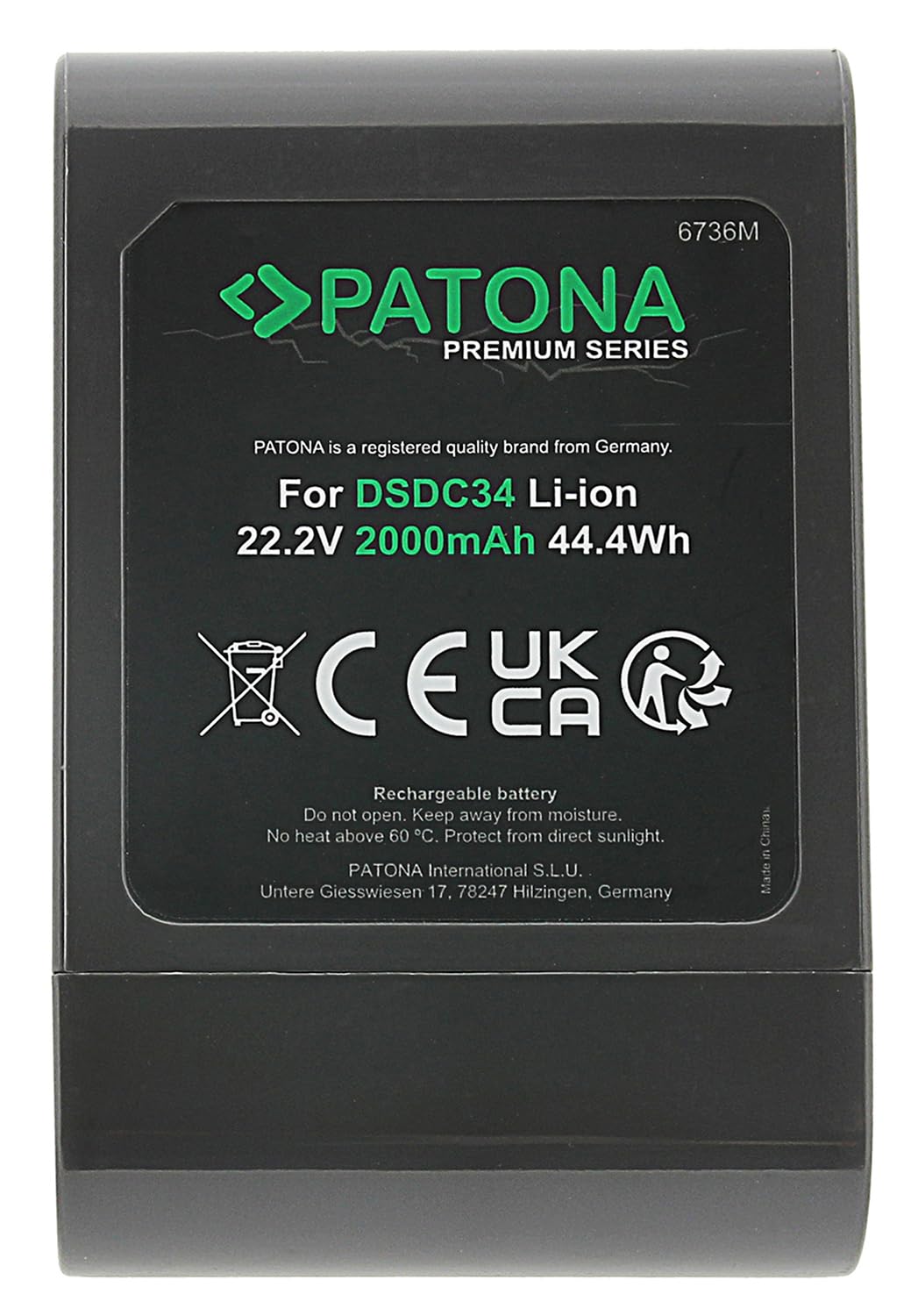 PATONA Premium Batteria ricambio per Dyson 202932-02 202932-05 202932-06 917083-01 965557-03 965557-06 2000mAh compatibile con DC31 Animal DC34 DC35 DC44 DC45 DC56