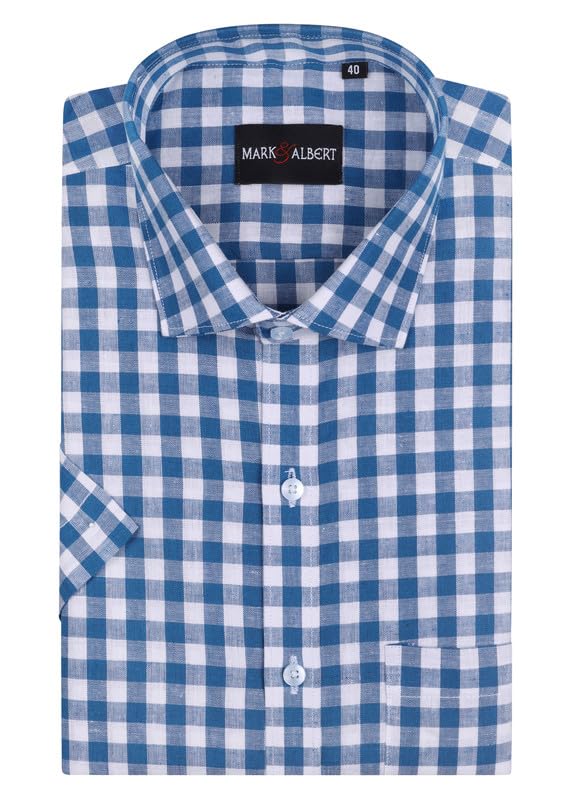 Image of Mark & Albert Men's Half Sleeves Cotton Formal Shirt