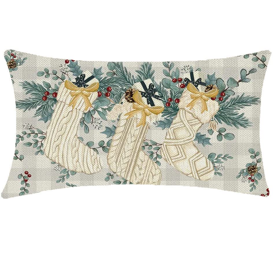 Cojín Rectangular Doble Tela Algodón Jacquard 30x50 Raya Londres Blanco Funda Relleno