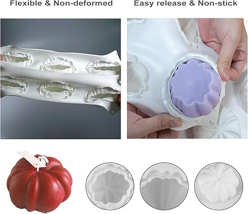 Miniatura 4 de Molde de vela de burbujas 3D  Moldes de jabón de silicona de Navidad de 6 cavidades, molde para pastel de mousse, velas de cera de soja, cubos de