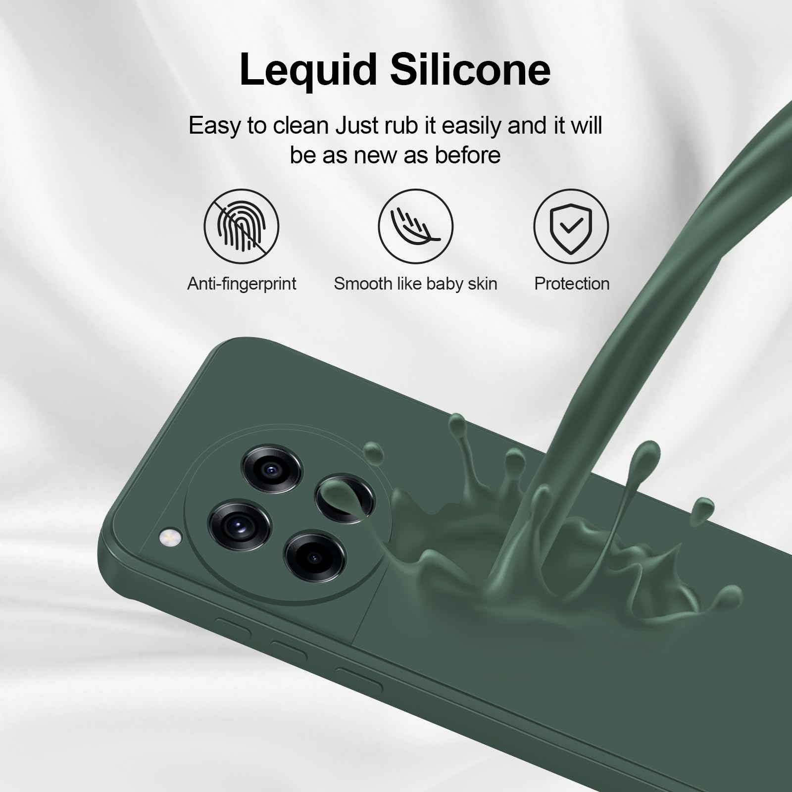 GiiYoon Case Compatible with Oneplus 12R, Silky-Soft Touch Full-Body Protective Phone Silicone Case - Image 4