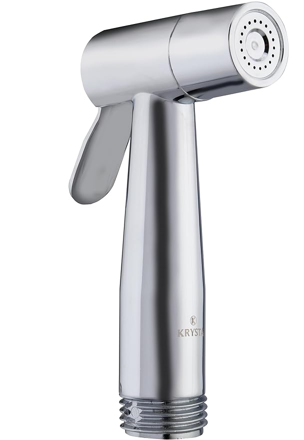 KRYSTAL Bathroom Jet Spray For Toilet - Health Faucet For Toilet - Hand Faucets - Premium Chrome Finish - Sink Sprayer - Easy Grip, Leak Proof, Wash Bidet, Only Head, Acrylonitrile Butadiene Styrene