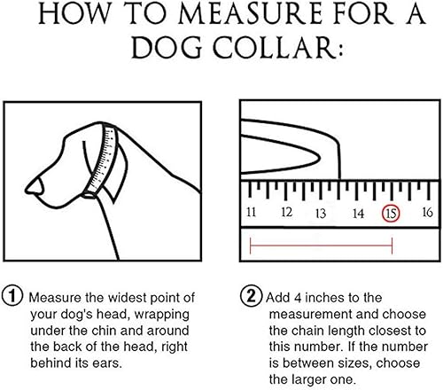Miniatura 6 de Loveshine Collar de cadena para perro, collar de cadena de metal de acero inoxidable resistente para perros medianos (0.59 pulgadas, 22 pulgadas)