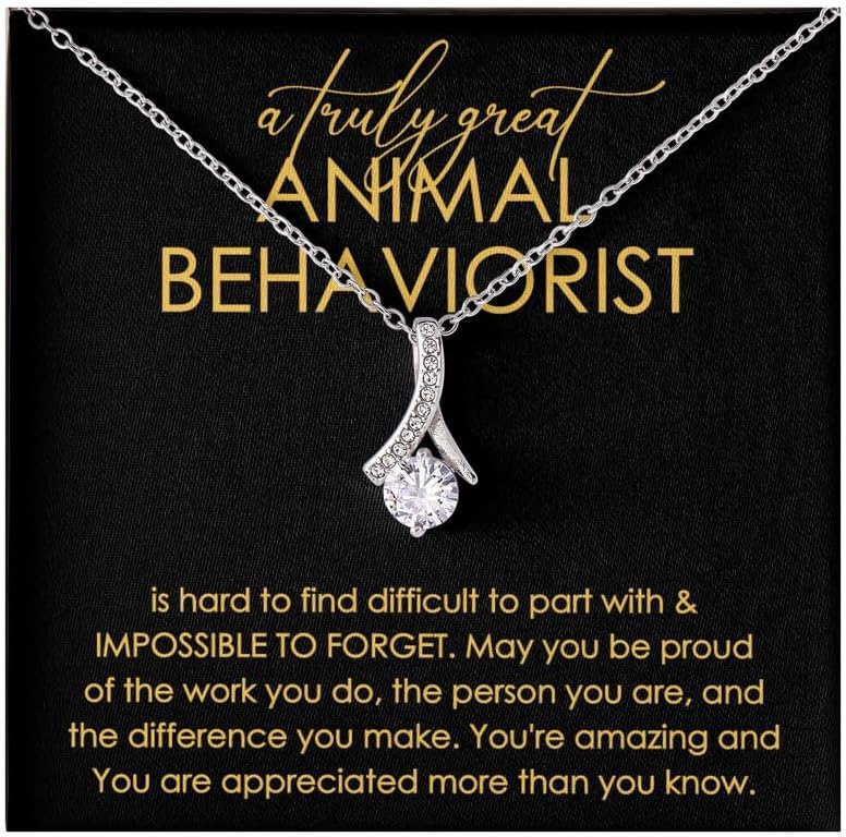 Animal Behaviorist Necklace Message Card Box Alluring Standard - Hard To Find Difficult To Part - Appreciation Veterinarian Groomer Pet Care