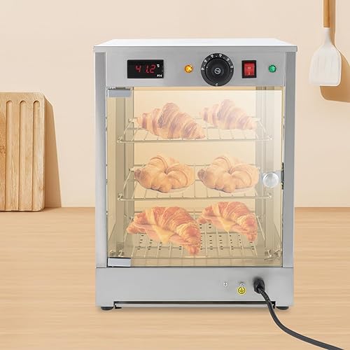 Miniatura 3 de 3-Tier Pizza Warmer, Electric Commercial Food Warmer with Lighting Removable Shelves Counter Top Warmer for Food Warming Cabinet for Bakery Coffee