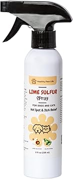 Lime Sulfur Spray for Dogs, Cats, Horses & Livestock - Soothing Care for Itchy, Dry Skin & Seasonal Irritation, Support for Paw Licking & Scratching - Skin Hygiene Formula with Aloe - 8oz