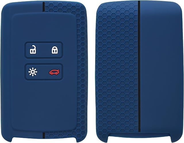 kwmobile Silikonowe etui na kluczyki samochodowe kompatybilne z Renault 4 przyciskami Smartkey (tylko Keyless Go) etui na klucze w kolorze ciemnoniebieskim, czarnym