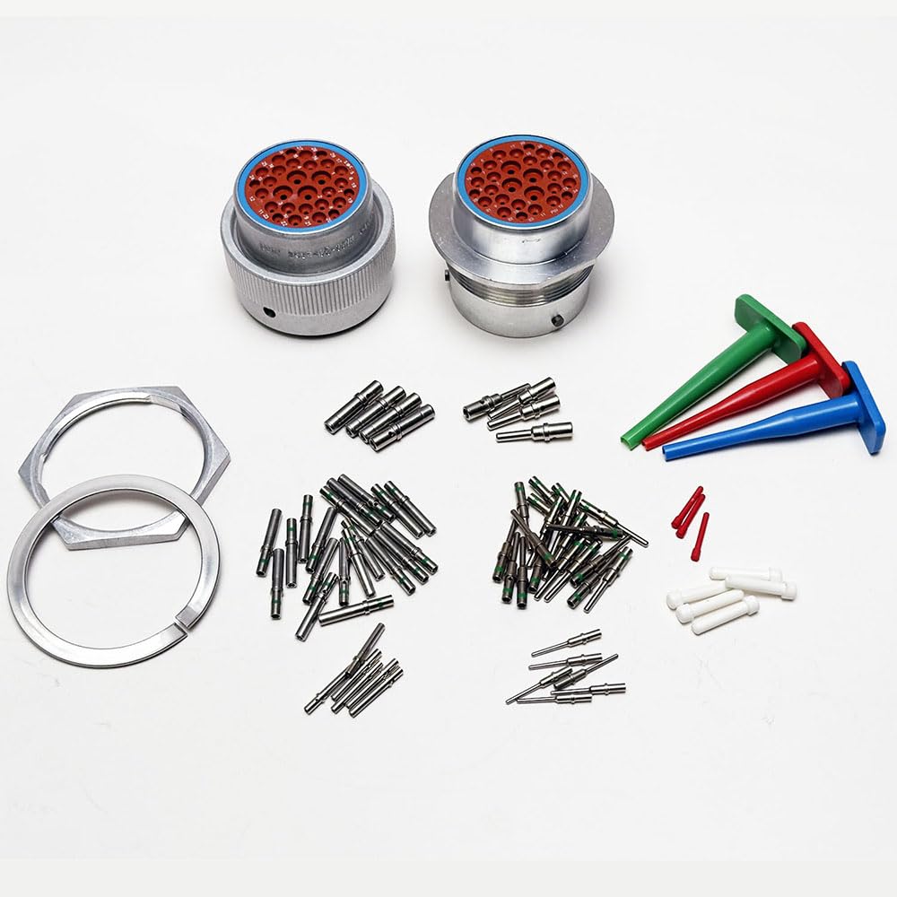 Deutsch HD30 Bulkhead 29-pin Metal Connector kit, 12-14-20 AWG Solid Contacts (Made in USA)