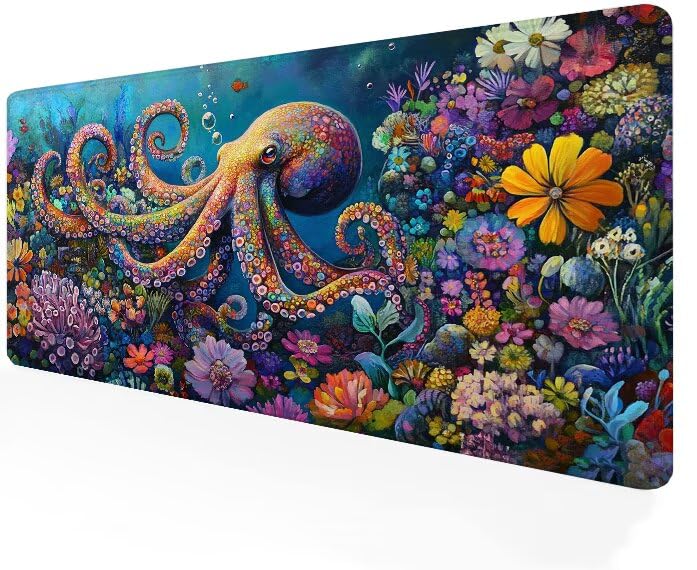 Tapis de souris gamer XXL 1200x400 grand sous-main fleur bureau