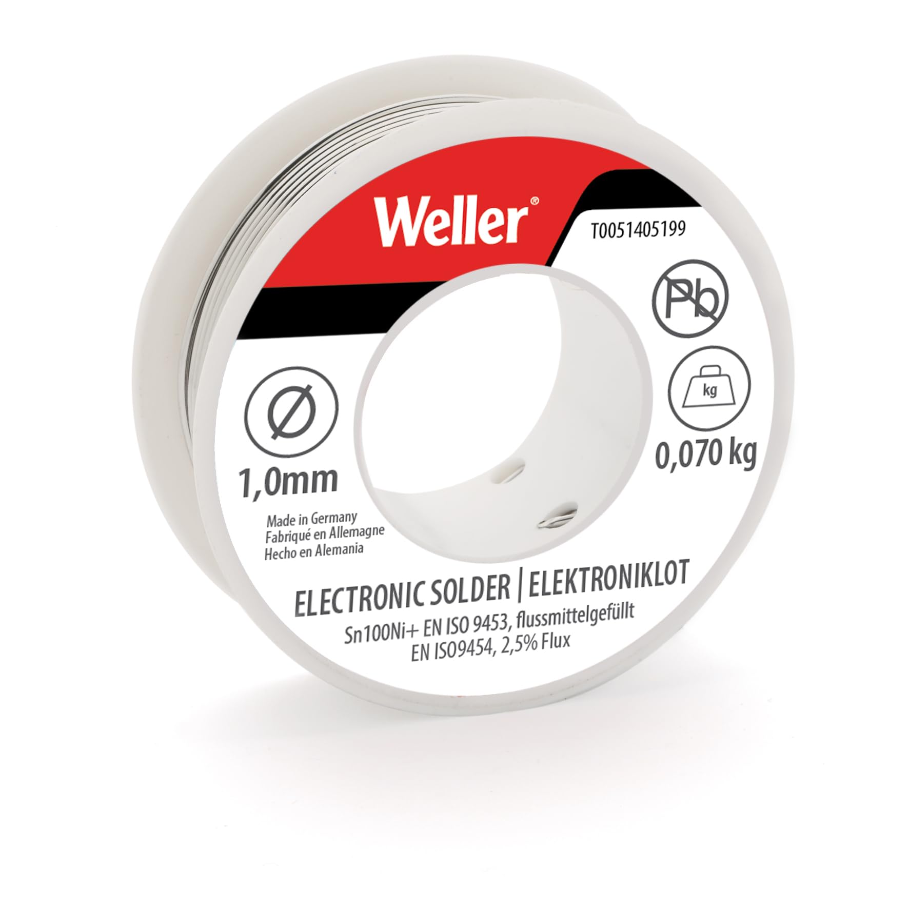 WELLER Electronic Solder SN100NI100+ 1MM 70G