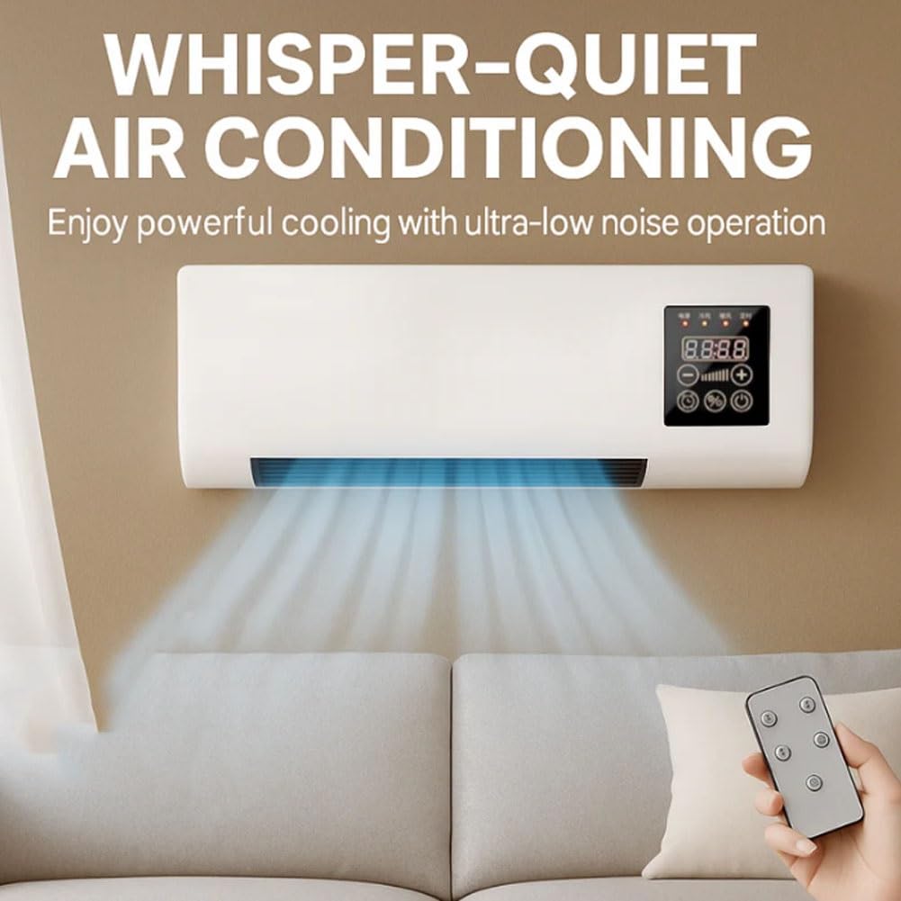 Aire Acondicionado portátil, Unidad de Aire Acondicionado de Pared, Mini acondicionador Ultra Potente con Control Remoto, Temporizador y deshumidificador para Enfriar Habitaciones #a
