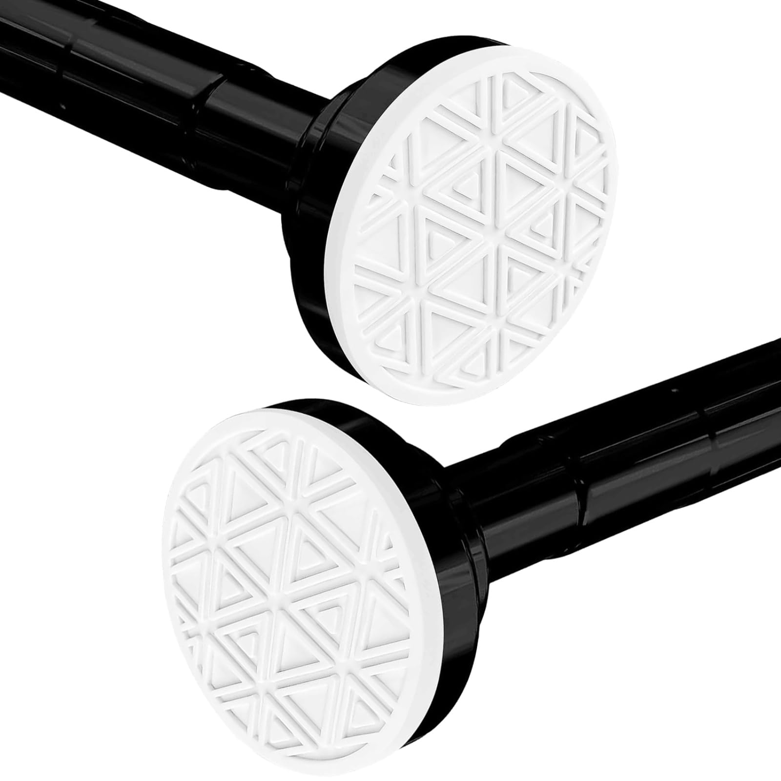 wintfarm Extendable Shower Curtain Poles 48-133 cm,No Drill Tension Rod Adjustable Shower Curtain Rail,Non-Slip,Never Rust,304 Stainless Steel,for Bathroom,Kitchen,Garderobe(Black