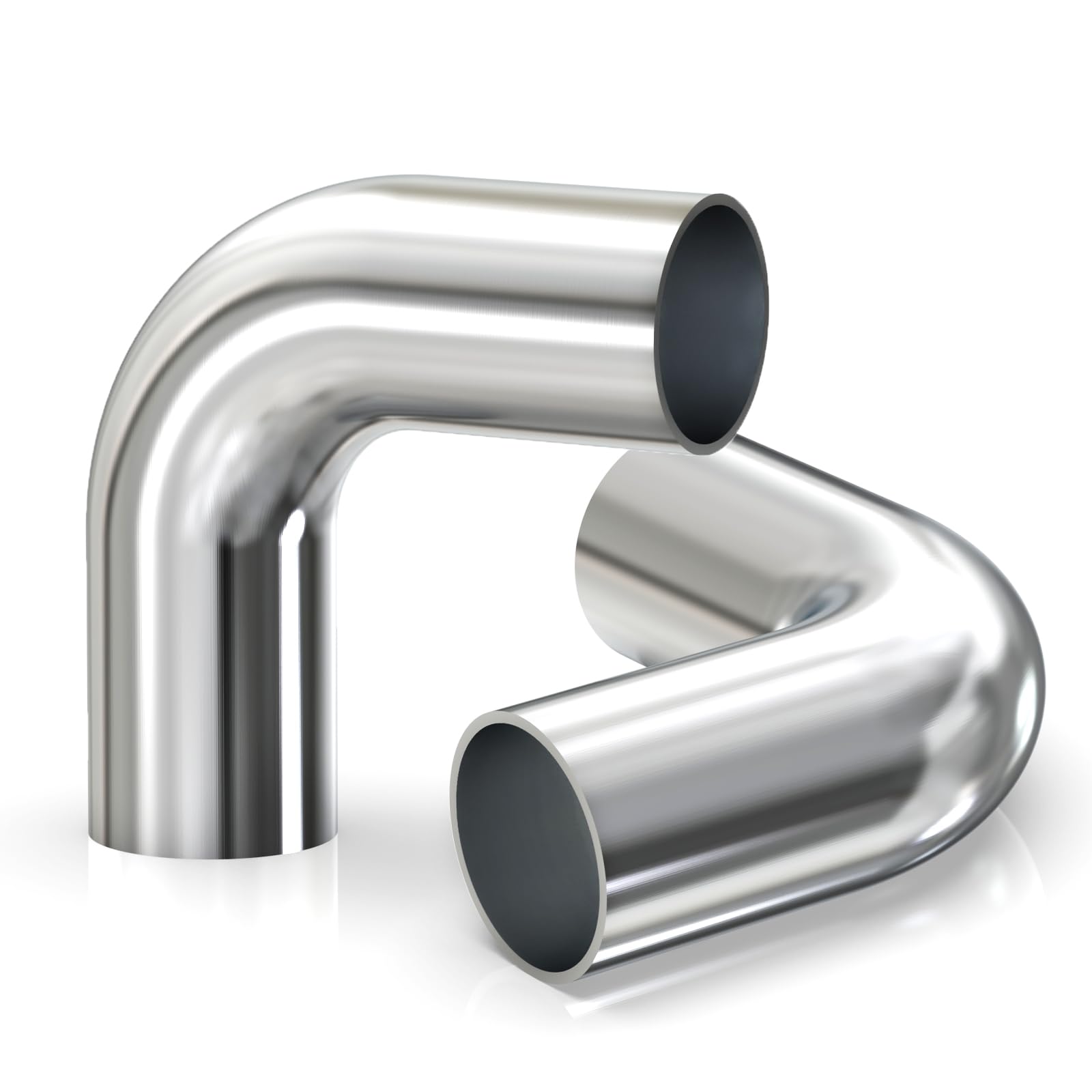 GASHER 2pezzi 90 Degree Elbow Aluminum Alloy Tube 50MM, lunghezza gamba 4" (100mm), tubo per sistemi di raffreddamento