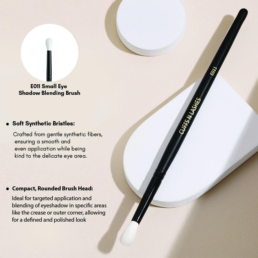 Cuffs N Lashes E011 Small Eyeshadow Blending Brush | Precision Eye Makeup Brush for Seamless Blending | Soft Bristles | Cruelty-Free &Handmade in India | Professional Eye Brush - Image 2 thumbnail
