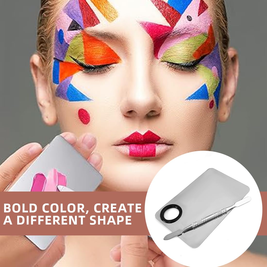 Paletta Di Miscelazione Per Il Trucco, Paletta Per Il Trucco, Paletta Cosmetica Con Spatola Paletta Per Il Trucco Spatola In Acciaio Inox E Paletta Set Di Strumenti Professionali