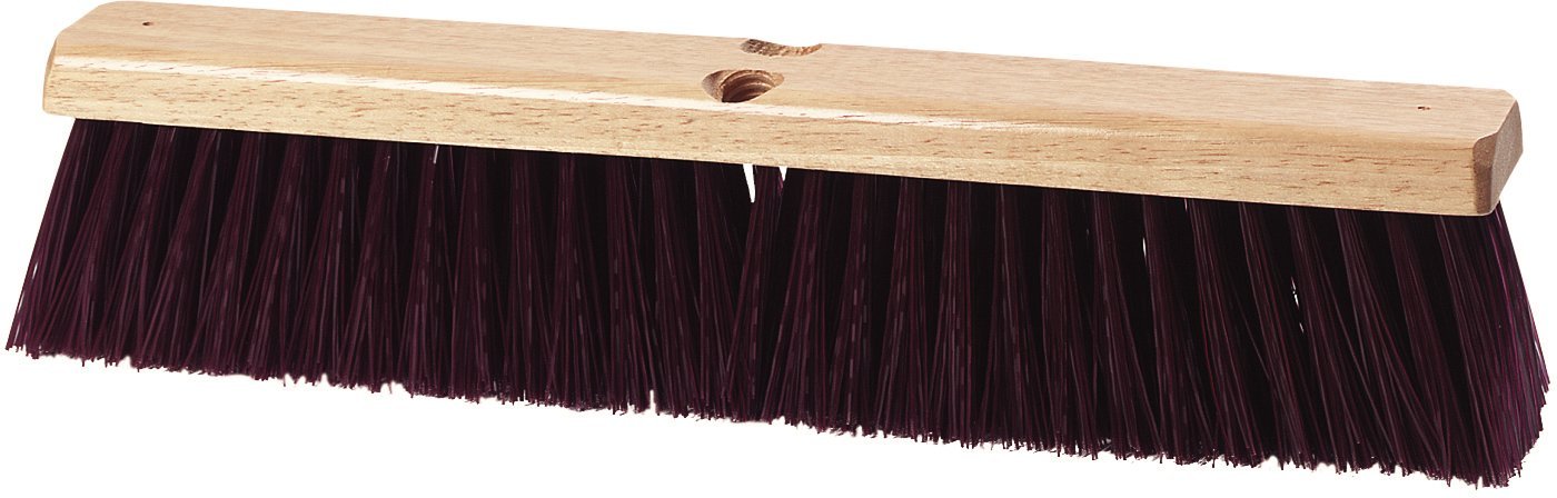SPARTA Flo-Pac Plastic Floor Sweep, Crimped Sweep with Brace 24" for Cleaning, 24 Inches, Maroon, (Pack of 12)