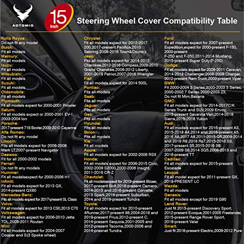 Black Universal Steering Wheel Cover Deluxe Fits 15" Middle Size - Light Wood Grain #TOP6