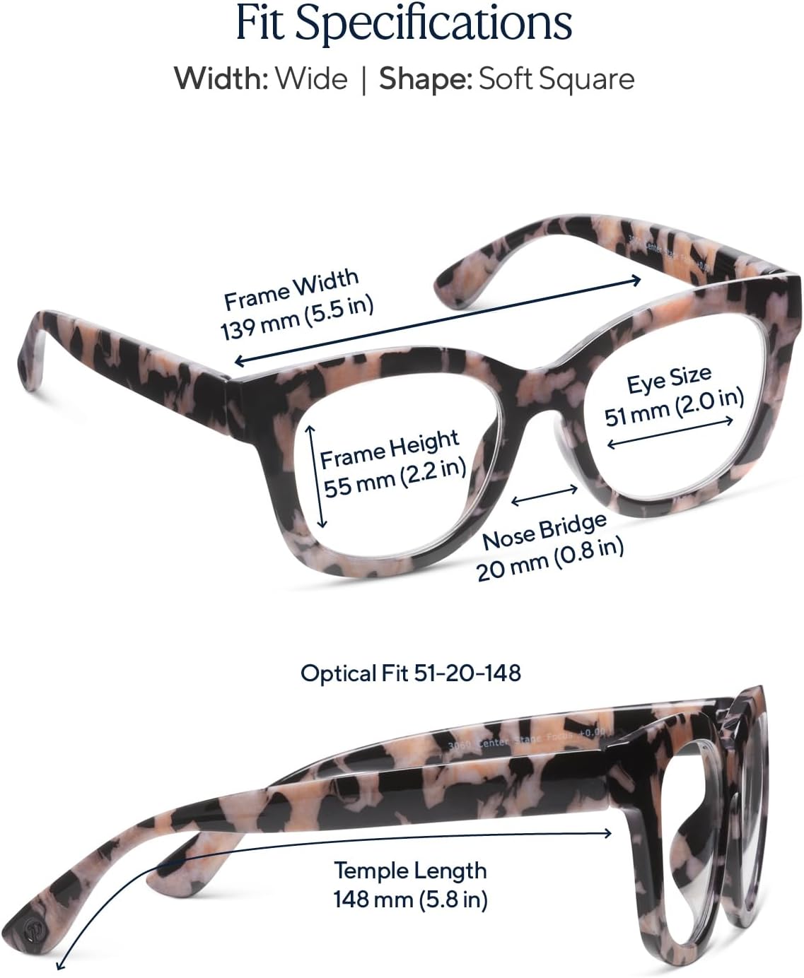 Peepers by PeeperSpecs womens Center Stage Progressive Square Oversized Blue Light Blocking Progressive Reading Glasses - Image 3