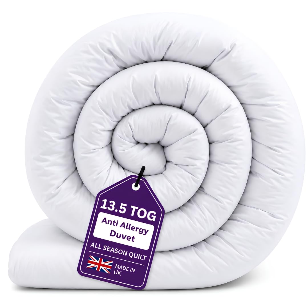DTEX HOMES Super King Duvet 13.5 Tog UK Made All Year Round Coverless Quilt for Cozy Nights- All Season Quilts, Anti Allergy and Machine Washable Coverless Duvet Super King Size (260 x 220cm) — image 1