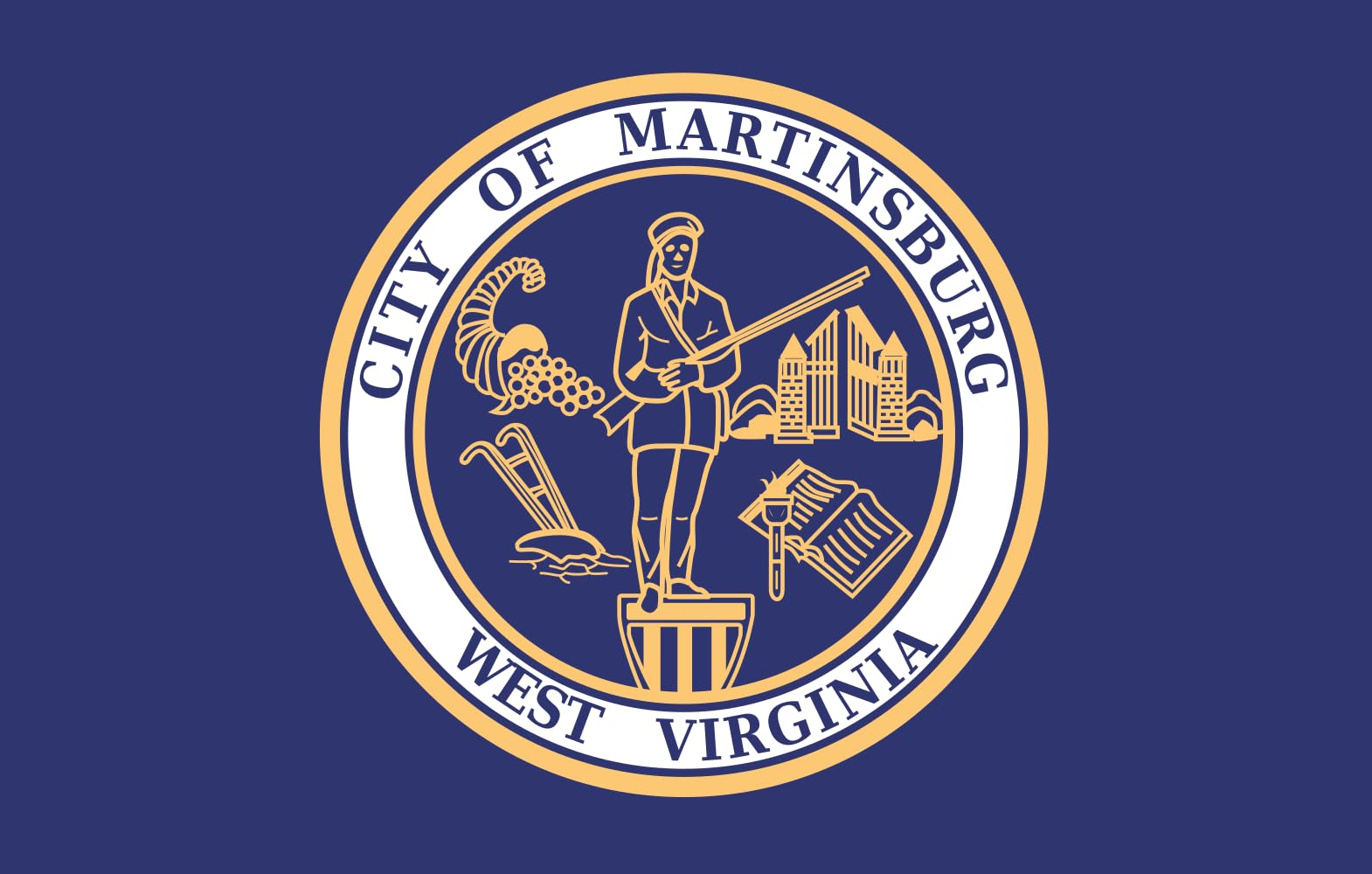 Drapeau Martinsburg West Virginia de qualité supérieure grand format