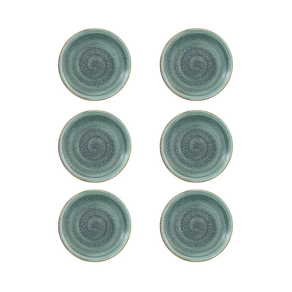 summa - Plato llano diámetro 22cm Turquesa (Mediano). Set 6 unidades. Vajilla moderna de color | Colección Moon. Uso en casa, restaurante y fiestas