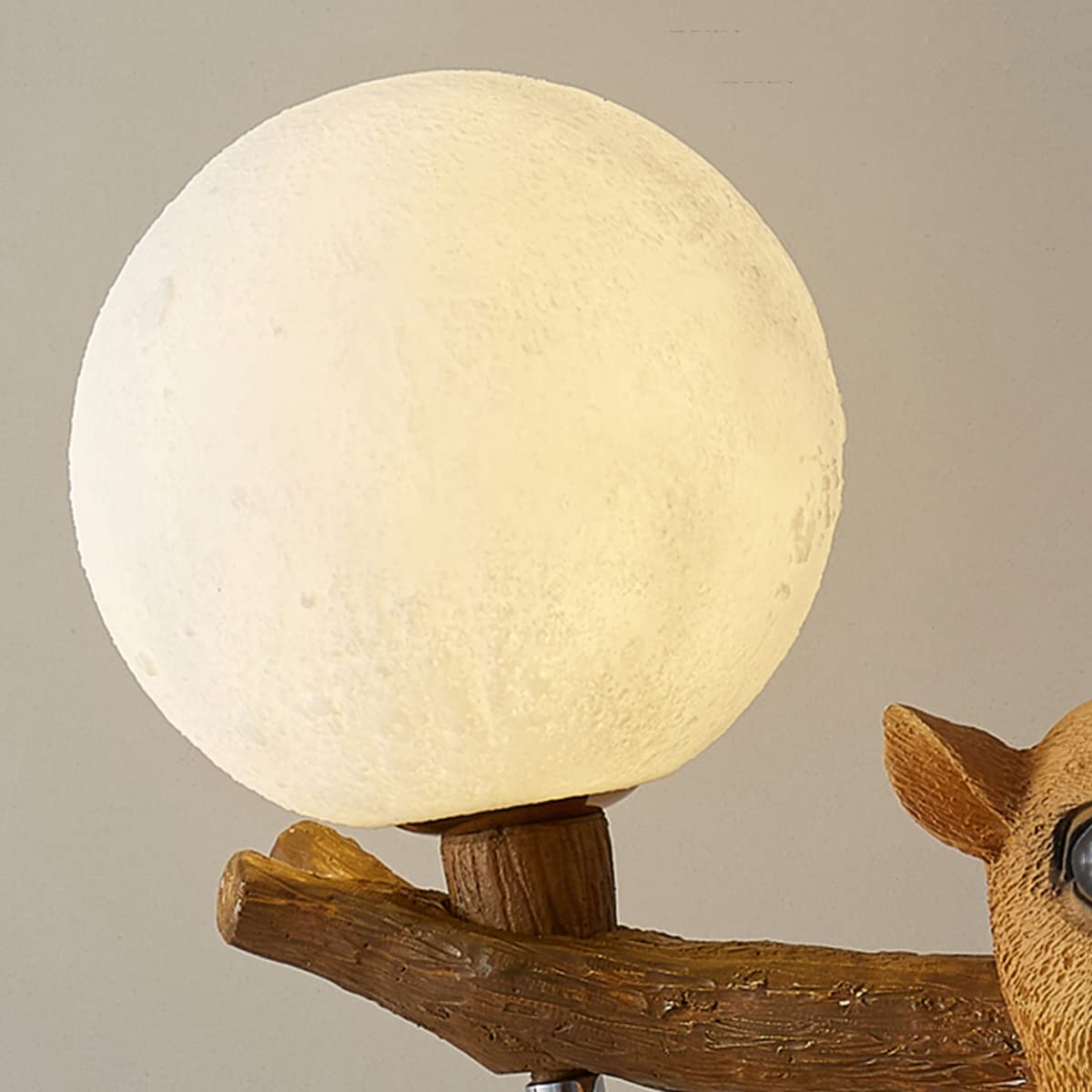 Lampa stołowa Wiewiórka, Kreatywne lampki nocne do pokoju dziecięcego, Lampka nocna LED dla dzieci, Abażur z nadrukiem 3D w kształcie księżyca, Do gabinetu i dekoracji salonu