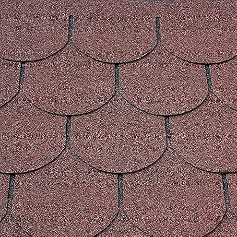 Felt Shingles Antique Red Fishscale 5 Tab Shed Roofing Tiles Cover