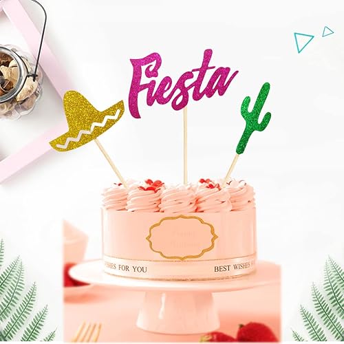 Miniatura 5 de 24 piezas de sombrero mexicano cactus fiesta cupccake Topper selecciones para fiesta de cumpleaños fiesta temática mexicana fiesta temática pastel