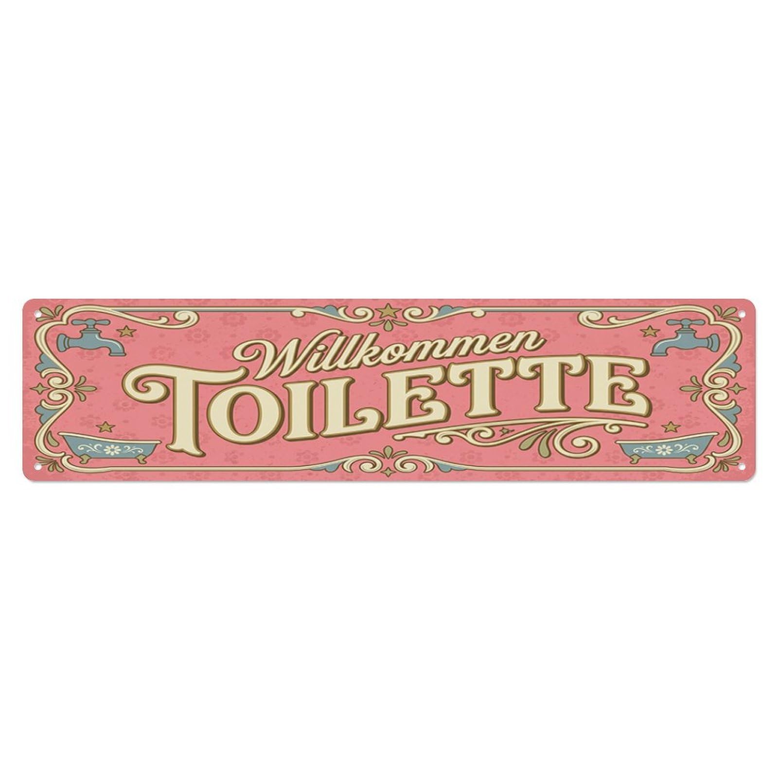 Retro Charming Home Washroom Toilet(WC) Door Metal Tin Skinny Sign Plaque Wall Decor for Cafe, Club Bar, Office, Home Garden Metal Poster 4x16Inch
