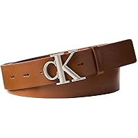 Calvin Klein Monogram Buckle 35Mm Lv04D7016G Cinture, Brown (CK Cognac/Pewter)
