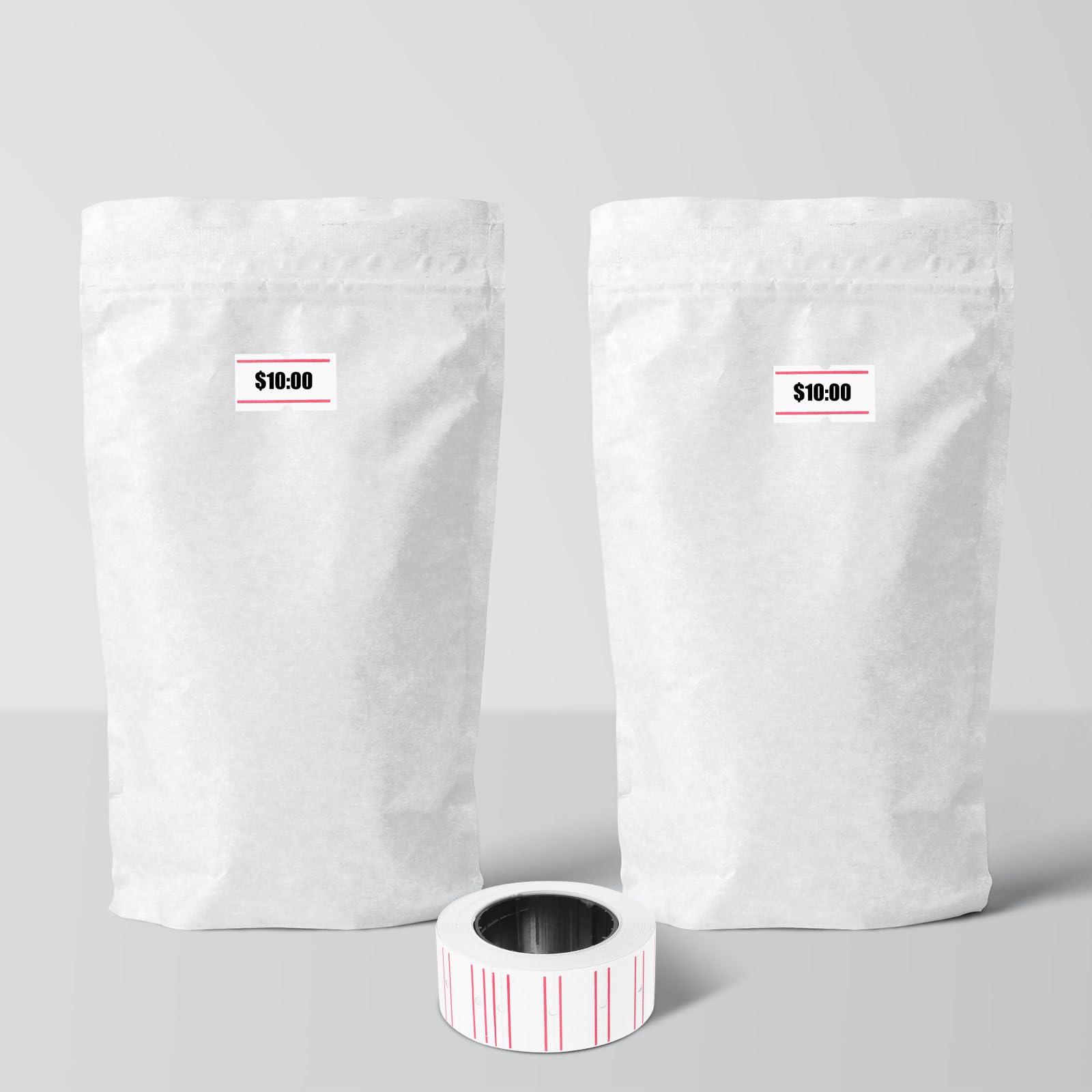 STOBAZA 30rollos Papel Adhesivo para Etiquetas de Precio Blanco con Alta Viscosidad Impresión Clara y Secado Rápido para Oficinas y Comercios Pequeños
