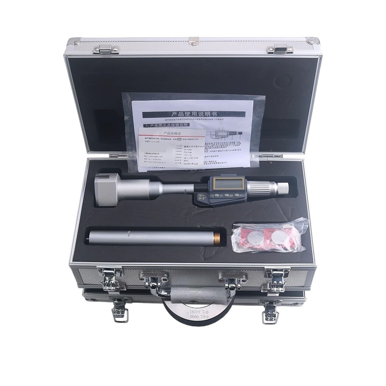 Micrometro, Micrometro elettronico Digitale ad Alta precisione da 6-100 mm con Display a Tre Griffe e Tre Punti for Il Diametro Interno del Cuscinetto, misurazione del Foro Interno(50-63mm)