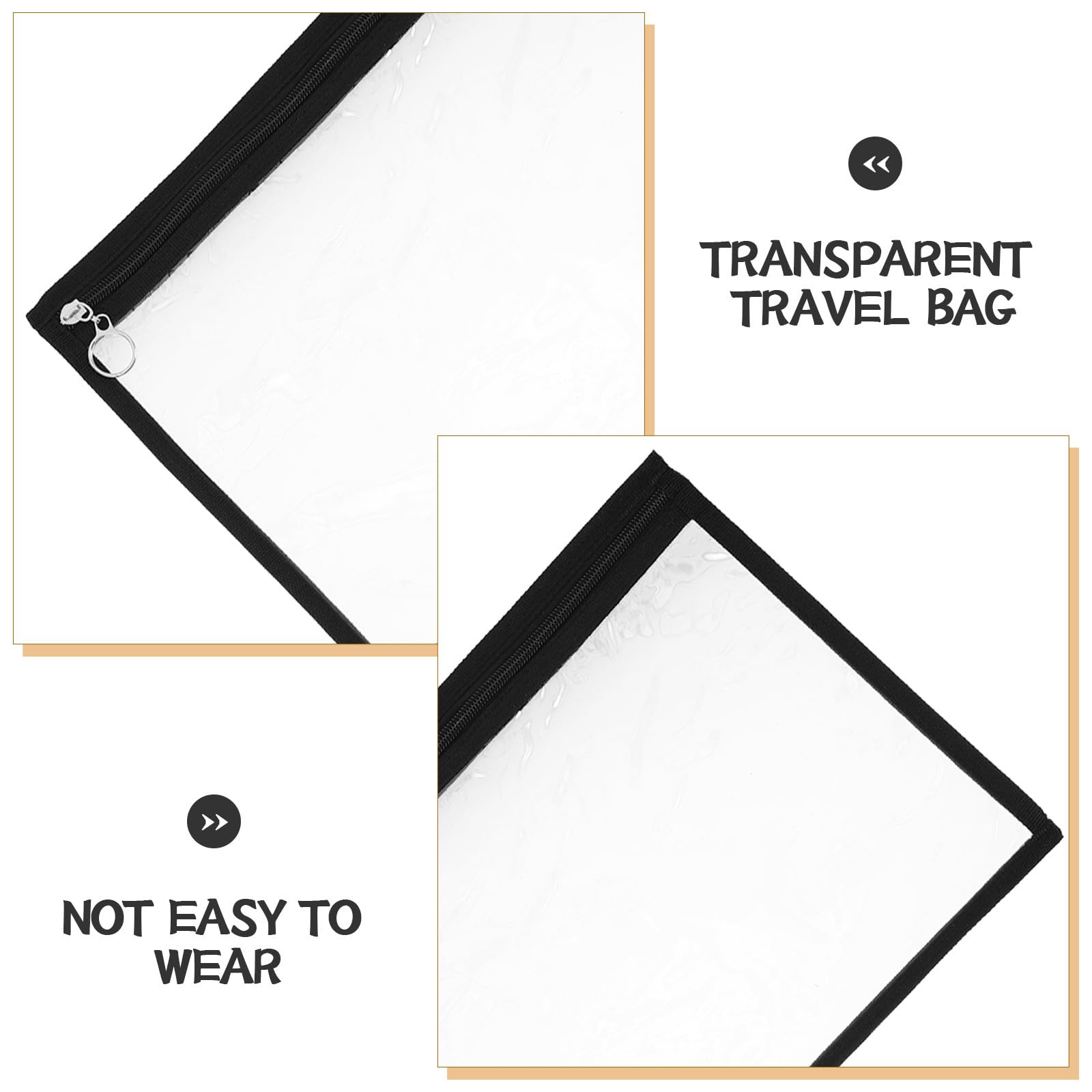 Angoily 12 pezzi in PVC trasparente con cerniera, astuccio portapenne trasparente, organizer per documenti in plastica, portaoggetti da viaggio, portaoggetti per cancelleria, puzzle per ufficio e