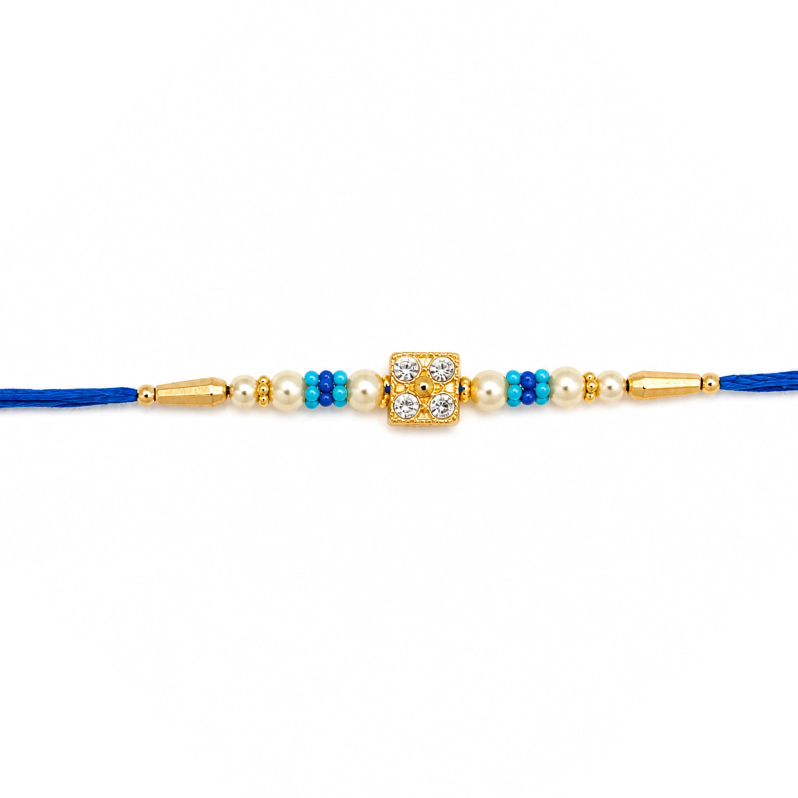 Shreeji Creations Golden Crystal Bead Design Rakhi